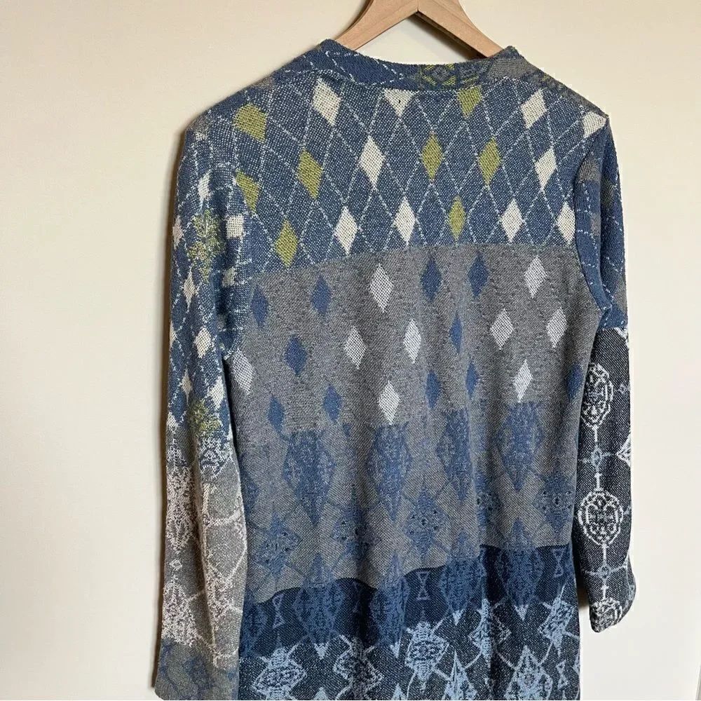 J.Jill Printed Long Line Wool Blend Cardigan - Picture 5 of 9